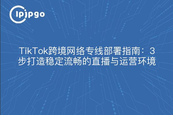 TikTok跨境网络专线部署指南：3步打造稳定流畅的直播与运营环境