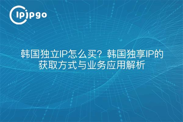 韩国独立IP怎么买？韩国独享IP的获取方式与业务应用解析