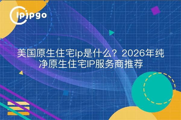 美国原生住宅ip是什么？2026年纯净原生住宅IP服务商推荐