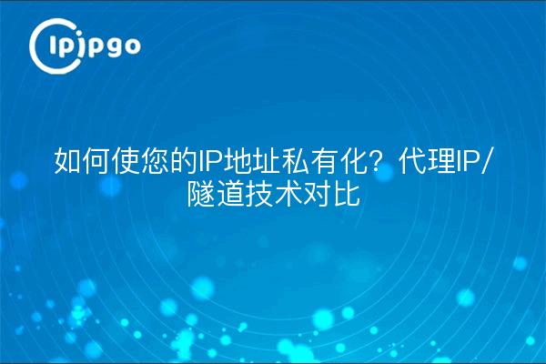 如何使您的IP地址私有化？代理IP/隧道技术对比