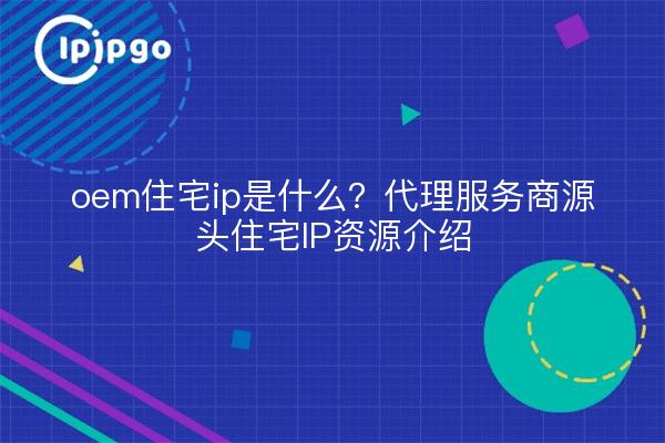 oem住宅ip是什么？代理服务商源头住宅IP资源介绍