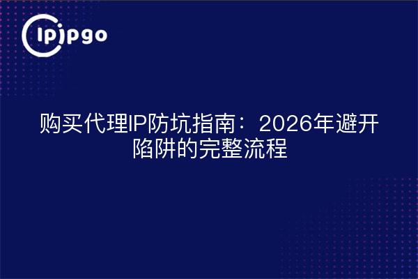购买代理IP防坑指南:2026年避开陷阱的完整流程