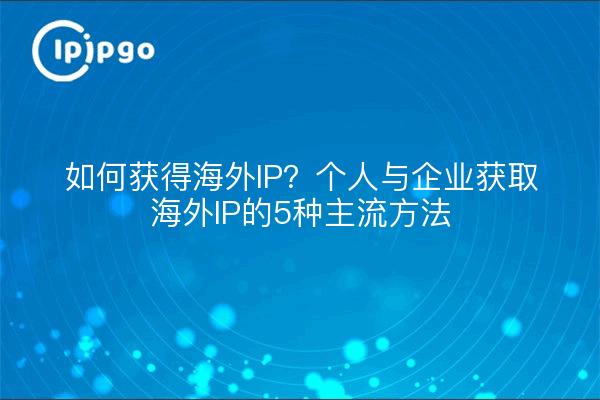 如何获得海外IP？个人与企业获取海外IP的5种主流方法