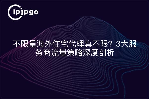 不限量海外住宅代理真不限？3大服务商流量策略深度剖析