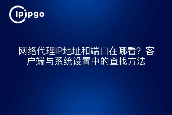 网络代理IP地址和端口在哪看？客户端与系统设置中的查找方法