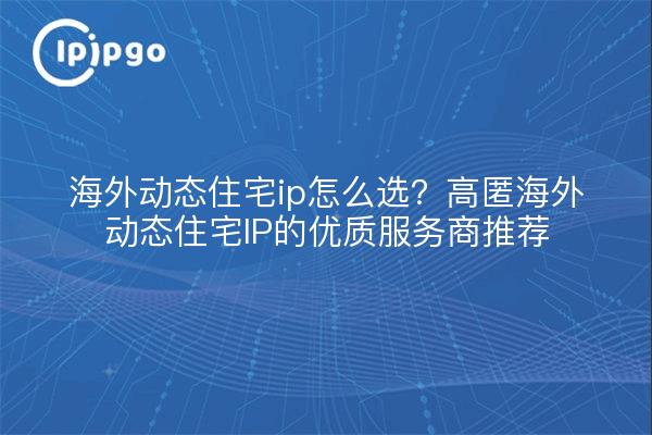 海外动态住宅ip怎么选?高匿海外动态住宅IP的优质服务商推荐