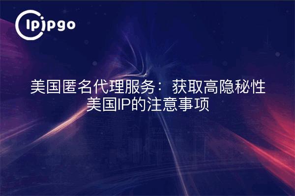 美国匿名代理服务：获取高隐秘性美国IP的注意事项