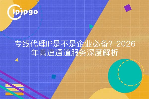 专线代理IP是不是企业必备?2026年高速通道服务深度解析