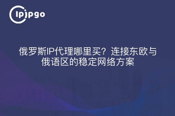 俄罗斯IP代理哪里买？连接东欧与俄语区的稳定网络方案