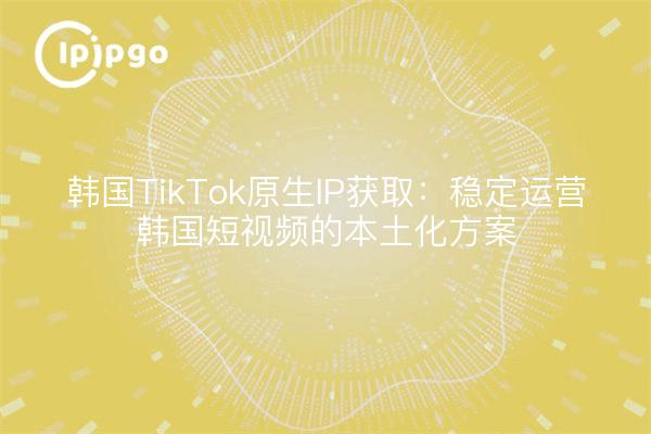 韩国TikTok原生IP获取:稳定运营韩国短视频的本土化方案