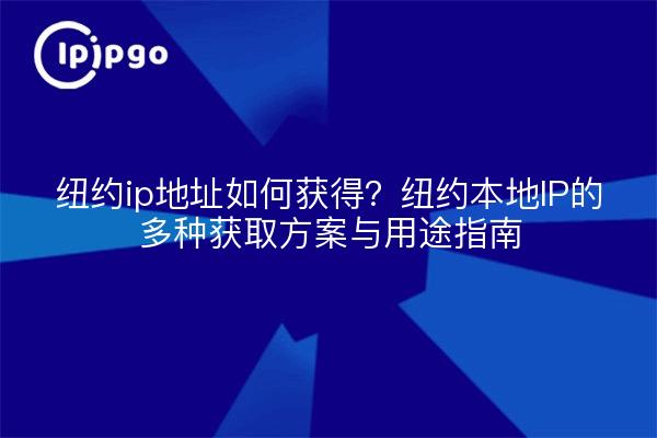纽约ip地址如何获得？纽约本地IP的多种获取方案与用途指南