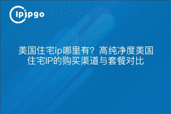 美国住宅ip哪里有？高纯净度美国住宅IP的购买渠道与套餐对比