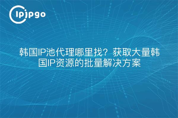 韩国IP池代理哪里找?获取大量韩国IP资源的批量解决方案