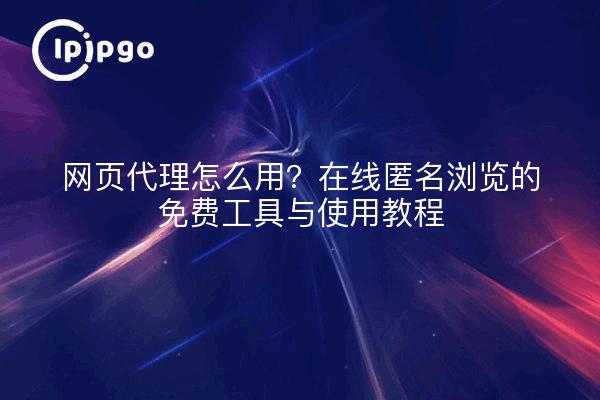 网页代理怎么用?在线匿名浏览的免费工具与使用教程