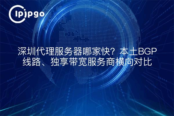 深圳代理服务器哪家快？本土BGP线路、独享带宽服务商横向对比