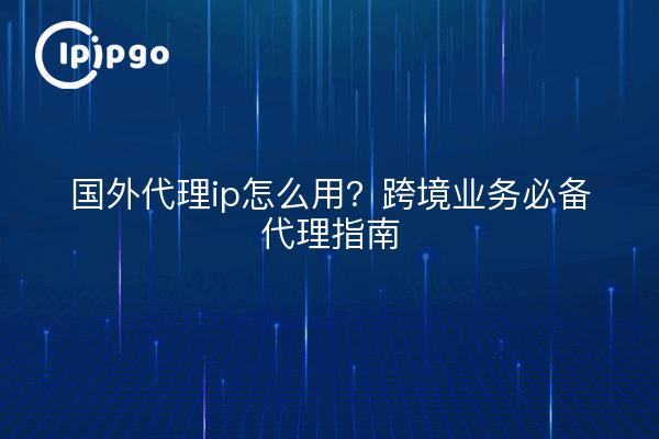 国外代理ip怎么用？跨境业务必备代理指南