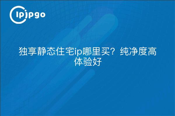 独享静态住宅ip哪里买？纯净度高体验好