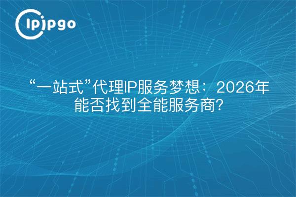 “一站式”代理IP服务梦想:2026年能否找到全能服务商?