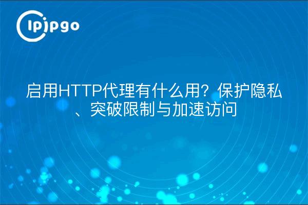 启用HTTP代理有什么用？保护隐私、突破限制与加速访问