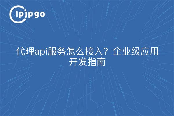 代理api服务怎么接入？企业级应用开发指南