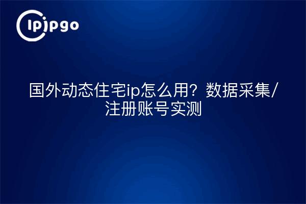 国外动态住宅ip怎么用？数据采集/注册账号实测