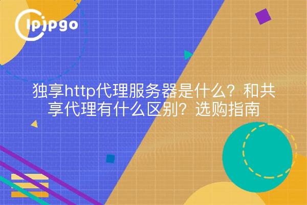 独享http代理服务器是什么？和共享代理有什么区别？选购指南