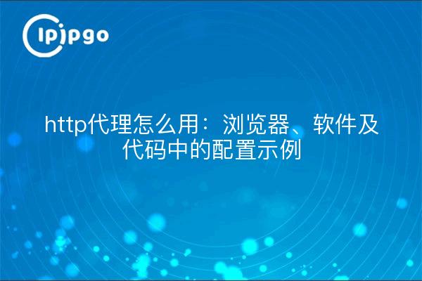 http代理怎么用：浏览器、软件及代码中的配置示例