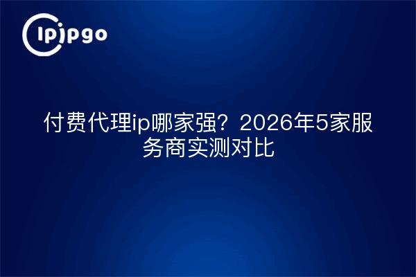 付费代理ip哪家强？2026年5家服务商实测对比