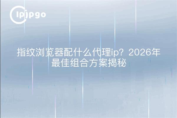 指纹浏览器配什么代理ip?2026年最佳组合方案揭秘