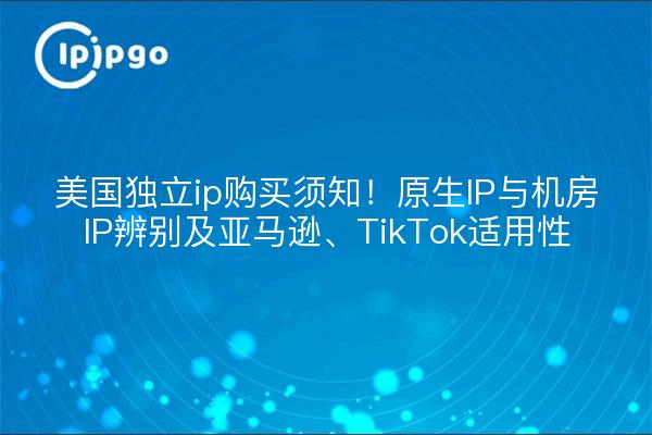 美国独立ip购买须知！原生IP与机房IP辨别及亚马逊、TikTok适用性