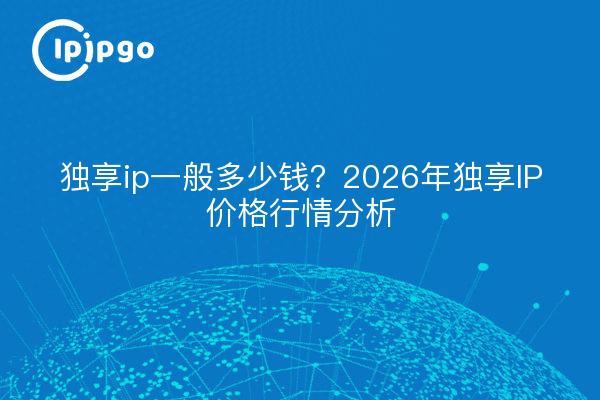 独享ip一般多少钱？2026年独享IP价格行情分析