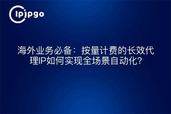 海外业务必备：按量计费的长效代理IP如何实现全场景自动化？