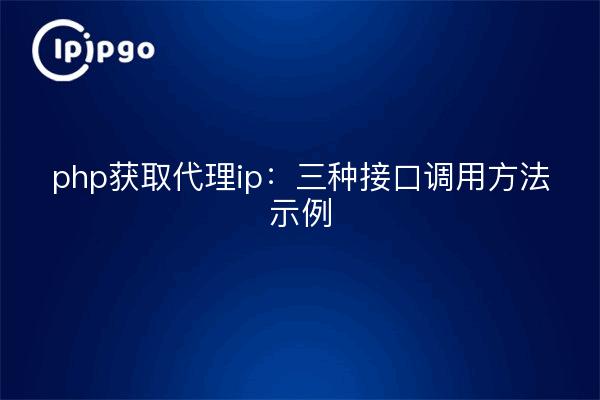 php获取代理ip：三种接口调用方法示例