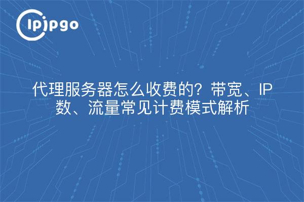 代理服务器怎么收费的？带宽、IP数、流量常见计费模式解析