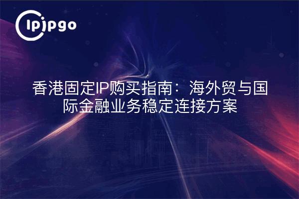 香港固定IP购买指南：海外贸与国际金融业务稳定连接方案