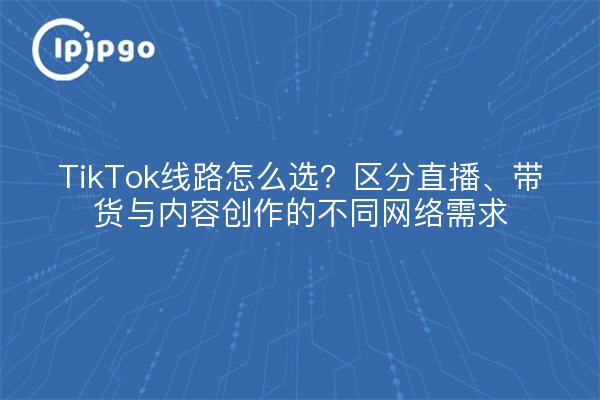 TikTok线路怎么选？区分直播、带货与内容创作的不同网络需求