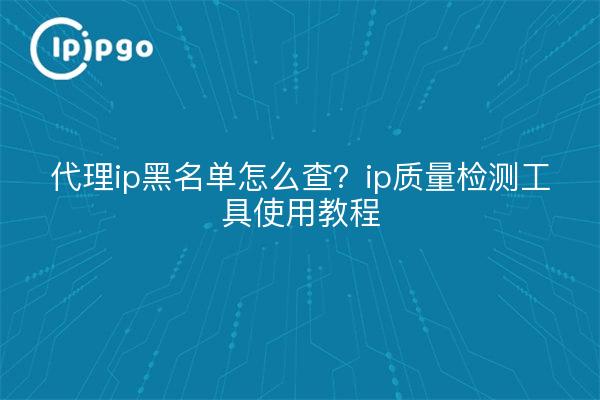 代理ip黑名单怎么查？ip质量检测工具使用教程