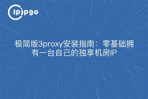 极简版3proxy安装指南：零基础拥有一台自己的独享机房IP
