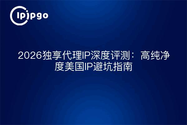 2026独享代理IP深度评测：高纯净度美国IP避坑指南