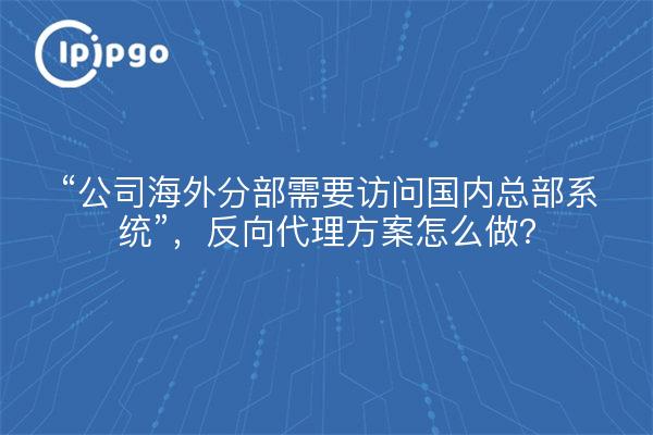 “公司海外分部需要访问国内总部系统”，反向代理方案怎么做？