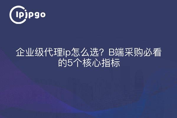 企业级代理ip怎么选?B端采购必看的5个核心指标