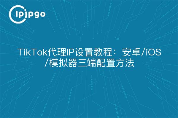 TikTok代理IP设置教程:安卓/iOS/模拟器三端配置方法