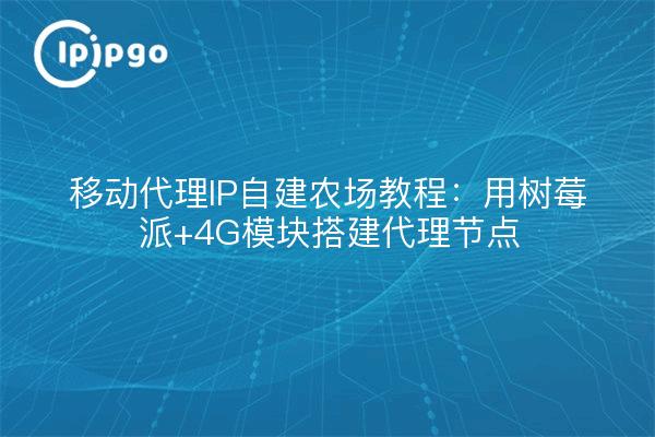 移动代理IP自建农场教程：用树莓派+4G模块搭建代理节点