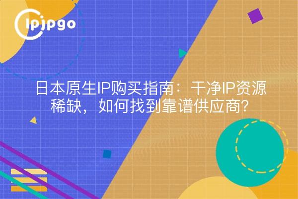 日本原生IP购买指南：干净IP资源稀缺，如何找到靠谱供应商？