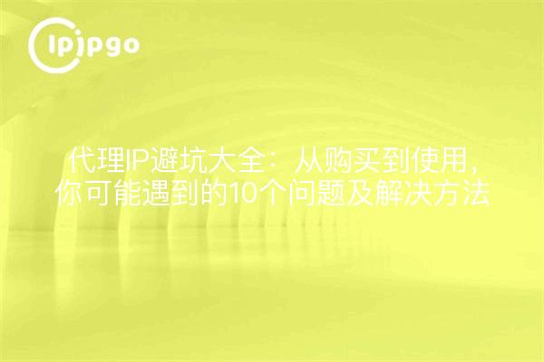 代理IP避坑大全：从购买到使用，你可能遇到的10个问题及解决方法