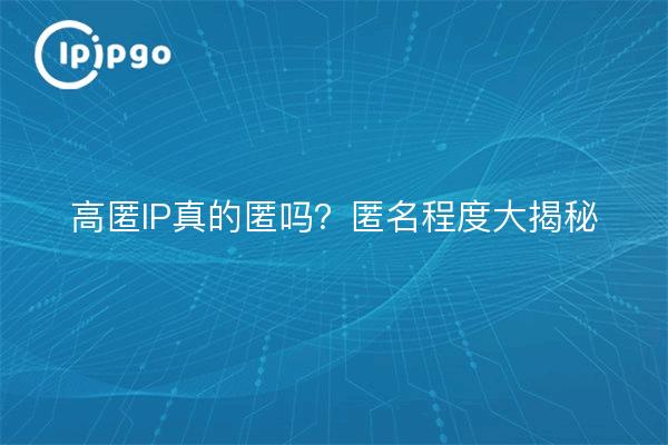 高匿IP真的匿吗？匿名程度大揭秘