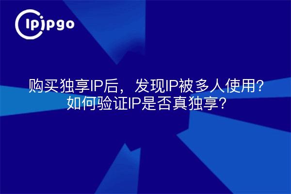 购买独享IP后，发现IP被多人使用？如何验证IP是否真独享？
