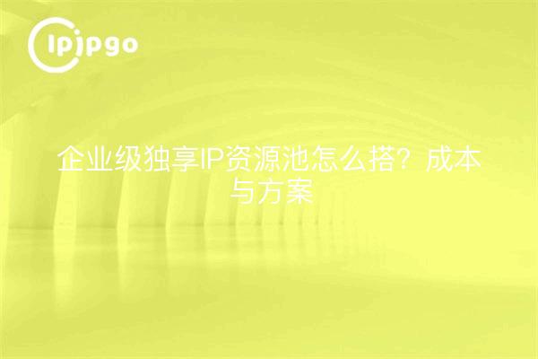 企业级独享IP资源池怎么搭？成本与方案