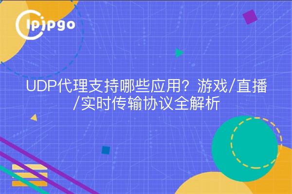 UDP代理支持哪些应用?游戏/直播/实时传输协议全解析
