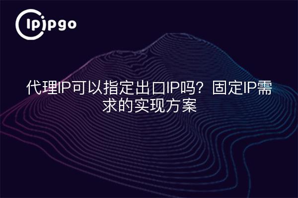 代理IP可以指定出口IP吗？固定IP需求的实现方案